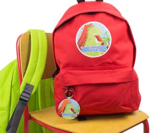 Personalised Dinosaur Child's Backpack School Bag - rucksack - back to school - Keyring