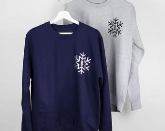 Initial Snowflake Unisex Sweatshirt - Christmas Gift - [V-MUL-P131B]