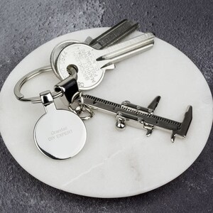 Personalised Vernier Caliper Gauge Keyring - Fathers Day - Keyring - Gift - E07317