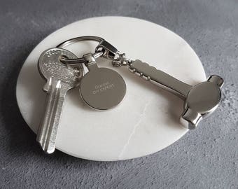 Personalised Hammer Keyring - Fathers Day - Keyring - Gift - Keychain - E07299