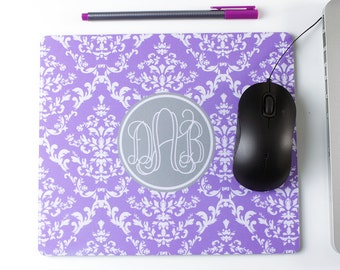 Damask Print Mouse Mat – personalised mouse pad – pattern mousepad – desk accessories - personalized graduation gift - coworker gift - p09