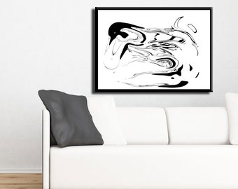 Art Print #135 black white, art, A4-A1 , to download and print yourself, abstract