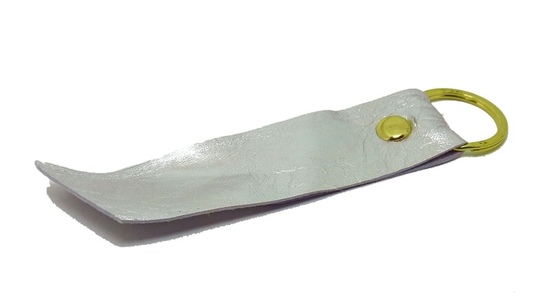 Lanyard sleutelhanger leder zilver afbeelding 1