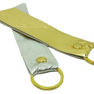 Lanyard sleutelhanger leder zilver afbeelding 2