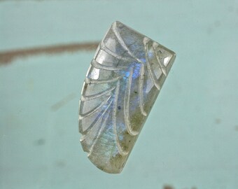 Carved Labradorite freeform gemstone cabochon 31x17mm