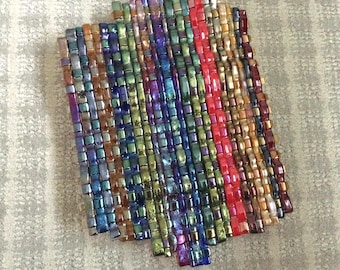 Woven Iridescent Fused Glass Wall Art: Multi-Colored Weave