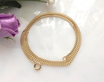 18 Inch Gold Plated Diamond Cut Curb Chain Necklace, Jewelry Supply