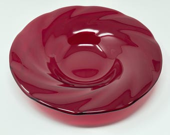 Rubinrotes Geschmolzenes Glas Servierschale: Kunst Glas Herzstück