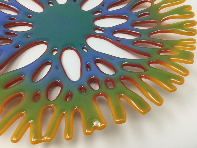 Fused Glass Coral Bowl Sea Coral Vessel Glass Wall Art Etsy