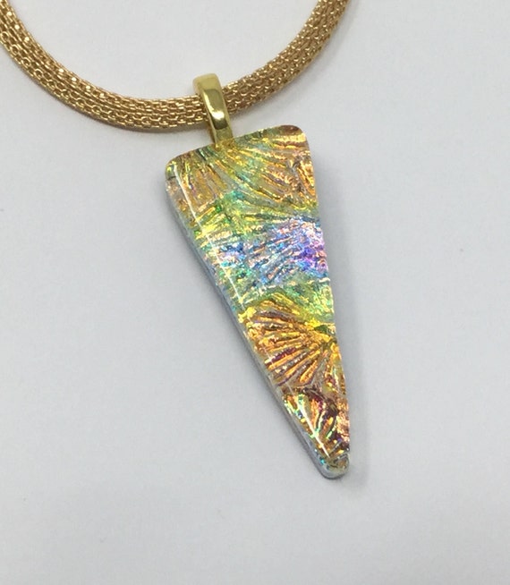 dichroic star pendant Dichroic glass pendant fused glass dichroic necklace fused glass pendant yellow gold dichroic star dichroic