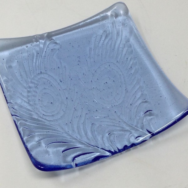 Glass Peacock Plate Etsy