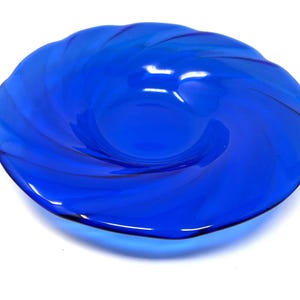 Cobalt Blue Bowl, Indigo Fused Glass Bowl, Art Glass Serving Bowl