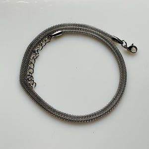 18-20 Zoll einstellbare Edelstahl gestrickte Mesh-Halskette, silberne Mesh-hängende Kette, Schmuckzubehör