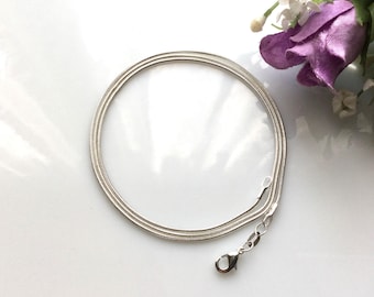 Collar de cadena de serpiente bañado en plata de 20 pulgadas, suministro de joyería