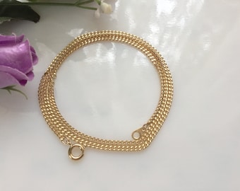 18 Inch Gold Plated Diamond Cut Curb Chain Necklace, Jewelry Supply