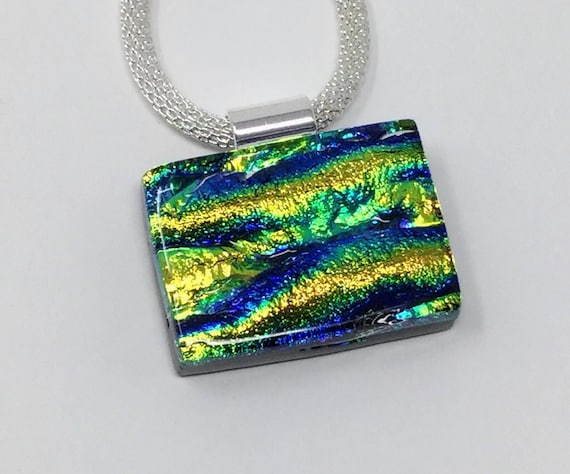 dichroic star pendant Dichroic glass pendant fused glass dichroic necklace fused glass pendant yellow gold dichroic star dichroic
