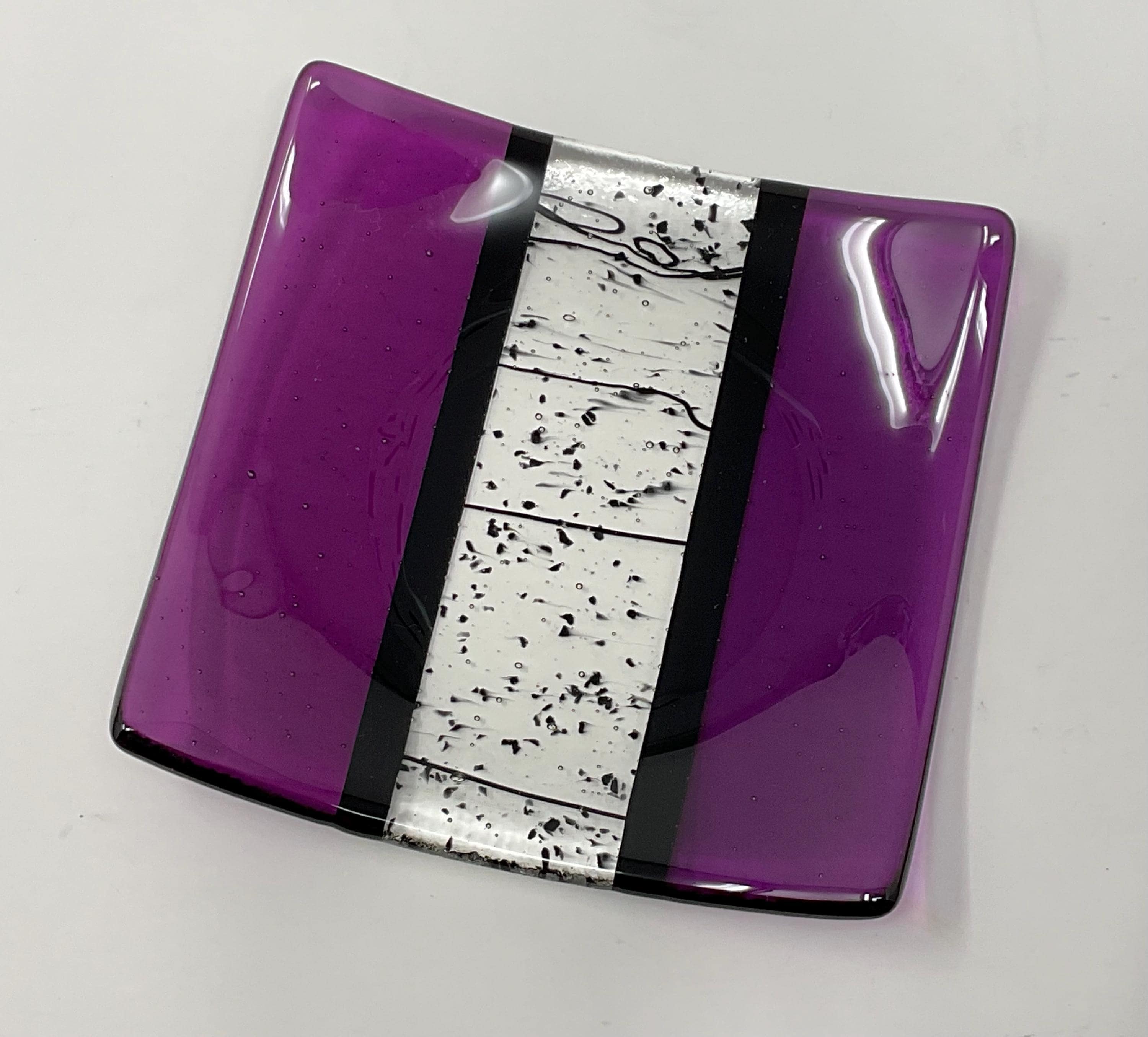 Purple Fused Glass Plate: Handmade Art Glass Serving Tray - Etsy