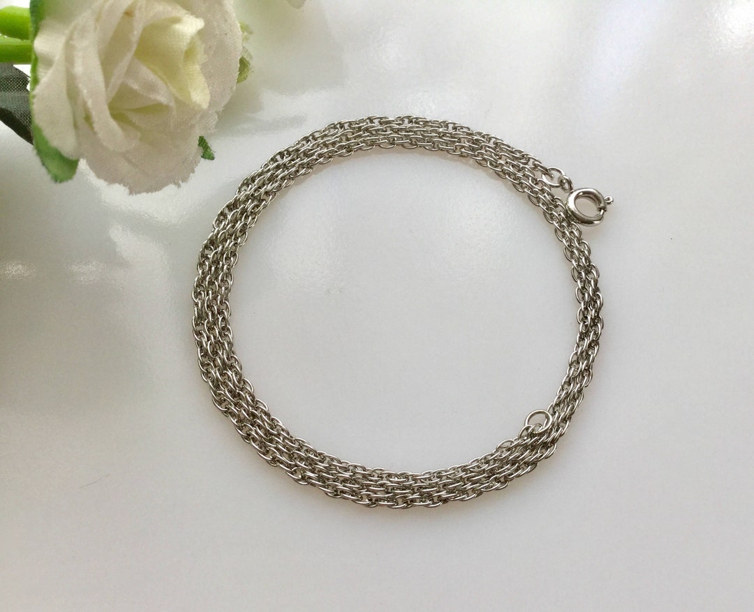 20 Inch Antique Silver Plated Rope Chain, Jewelry Supply - Etsy
