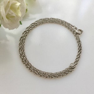 20 Inch Antique Silver Plated Rope Chain, Jewelry Supply