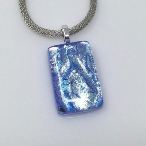 Silber Blau Dichroic Anhänger, Dichroic Glas Anhänger, Fusing Glas Schmuck