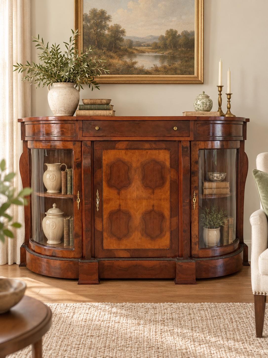 Vintage French Display Cabinet - Etsy