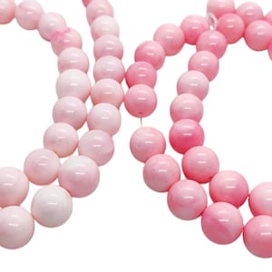 Full strand Natural Pink Conch Shell Round Beads 4-14mm 15.5 inch  Queen Conch for  jewelry making
