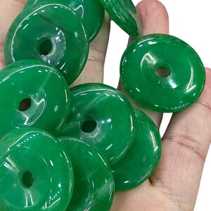 Lot 10pcs Jade Peace Buckle Donut, Natural Gemstone Pi Disc, Spiritual Harmony Charm 8-50mm(2") Boho Necklace Pendant, Good Luck Beads