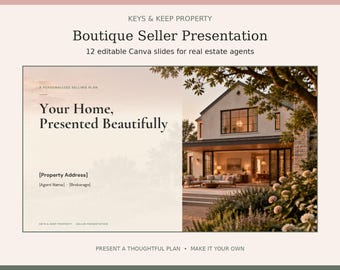 Plantilla de Canva para presentación de propiedades boutique / Presentación de 12 diapositivas para agentes inmobiliarios