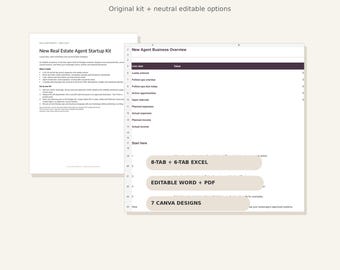 Kit de inicio para agentes inmobiliarios / CRM en Excel, formularios para clientes, tarjetas de Canva (descarga digital)