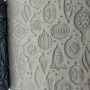 Julgranskulor Präglingsrulle med textur | Festligt mönster | Lerkeramik Bakning och hantverk | 100 mm 120 mm 135 mm | Nr 34A