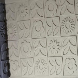 Strukturwalze mit Retro-Blumenmuster | Ton | Töpferei | Backen | Basteln | 100 mm 120 mm 135 mm | Nr. 76B