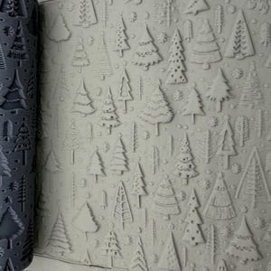 Julgranar Präglingsrulle för textur 100 mm | Lera | Keramik | Bakning | Hantverk | Nr 47B