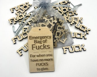 A bag of Fucks, gag gift, white elephant, coworker gift, funny gift, handmade wood letters