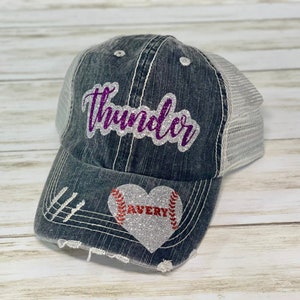 Baseball team hat, baseball hat, baseball mom hat, custom baseball team, custom baseball hat, baseball team gift, personalized glitter hat