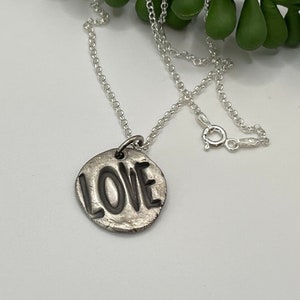Sterling Silver, love charm, wax seal, mom charm, holiday gift, love necklace, I love you, love necklace, Valentine’s Day gift