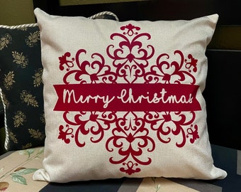 Merry Christmas pillow, holiday pillow, Christmas gift, Christmas decor, friend gift, mom gift