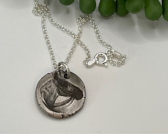 Sterling silver, horse charm, rodeo charm, wax seal, western charm, western gift, rodeo gift, friend gift, horse necklace, equestrian charm