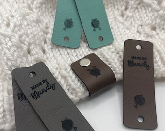 No sew crochet tag, screw in tag, personalized faux leather tag, crochet tags, knitting tags, crochet label, knitting label, faux labels