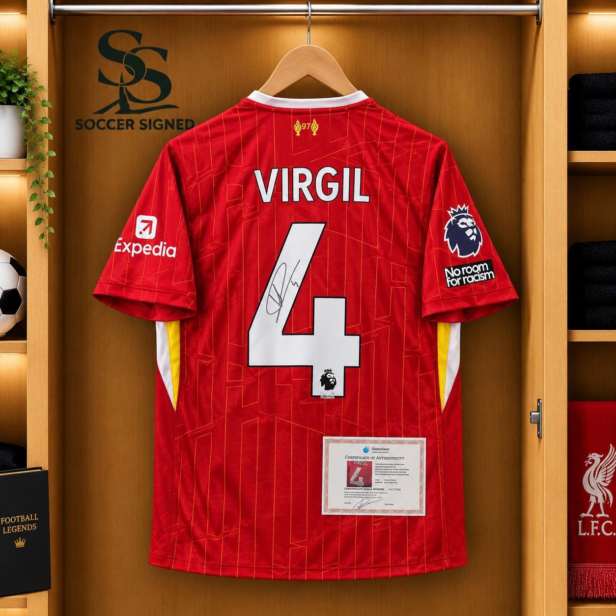 Liverpool Virgil van Dijk 直筆サイン入りユニフォーム Van Dijk Signed Shirt - Etsy