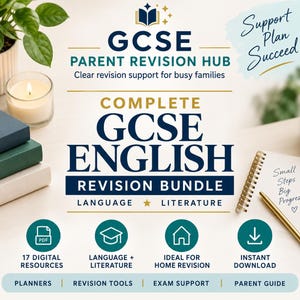 Paquete de repaso de inglés para el GCSE: material imprimible de Lengua y Literatura