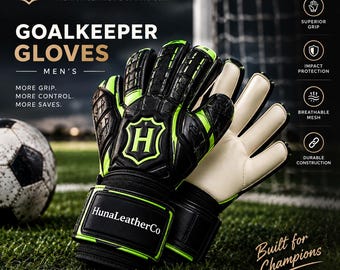 Personalised Football Goalkeeper Gloves | Custom Name Goal Keeping | Adult & Youth Soccer Goalie