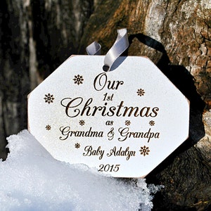 Our First Christmas as Grandma & Grandpa - Personalized Gift For Grandparents Grandparents First Christmas Ornament New Grandparent Ornament