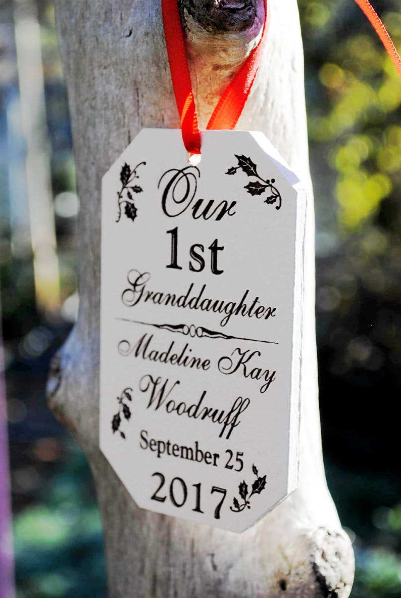 Granddaughter First Christmas Ornament Our 1st Granddaughter Etsy
