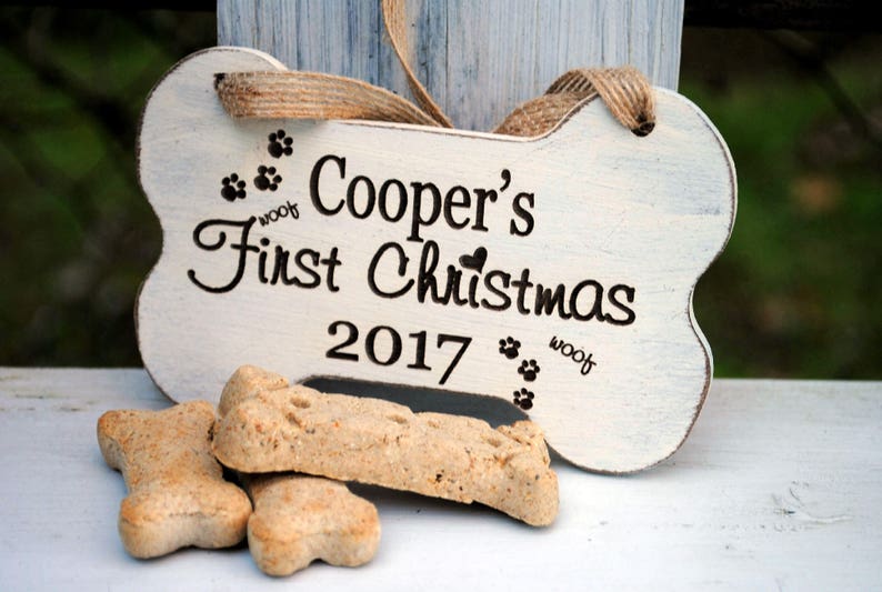 Personalized Dog Christmas Ornament with Name Dog Bone Etsy