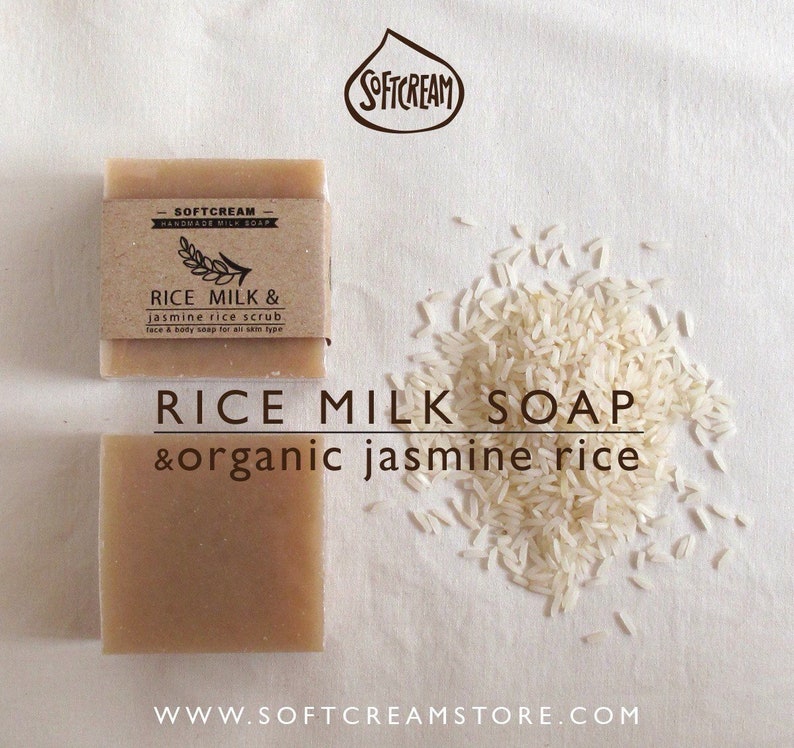 Natural Handmade Soap Rice Milk & Organic Rice Powder VEGAN Etsy
