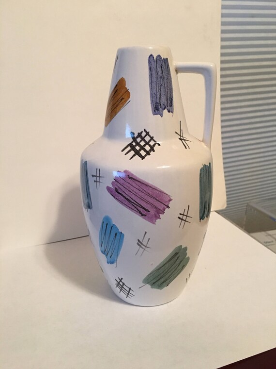 West German Mid Century Vase by ES Keramik Decor Unknown circa 1950s
