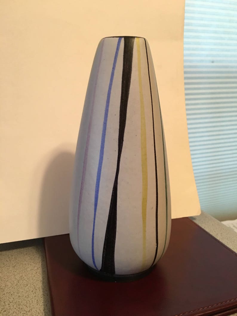 West German Mid Century Vase by ES Keramik Decor Unknown circa 1950s
