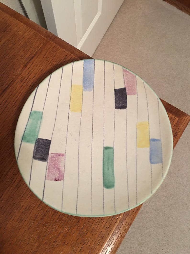 West German Mid Century Tri-Oval Plate By Ruscha Keramik Decor Roma Circa 1956