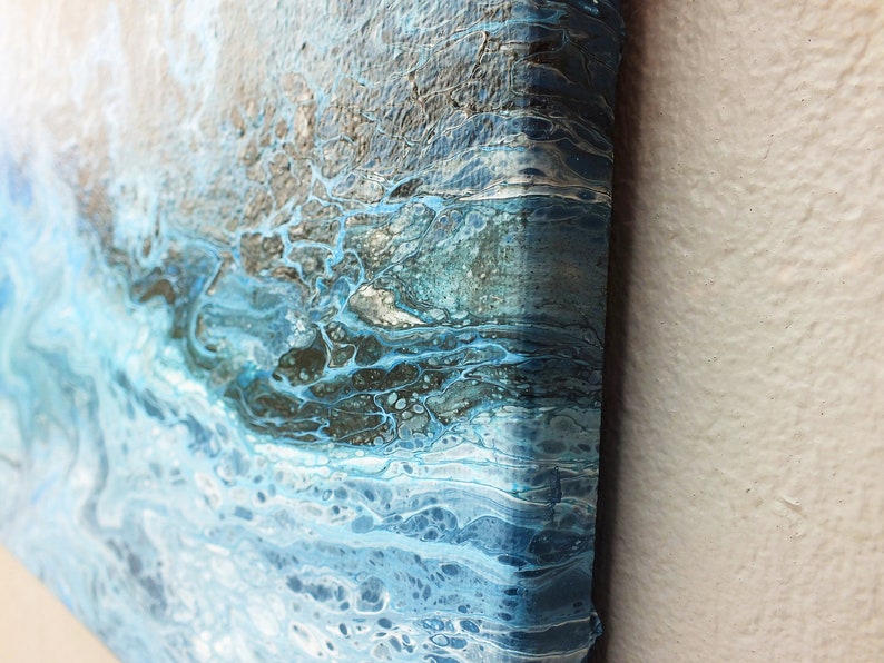 Dark Blue Ocean Canvas Art Original Acrylic