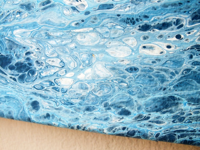 Dark Blue Ocean Canvas Art Original Acrylic